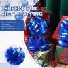 Juexica 30 Pcs Large Christmas Pull Bows for Gift Wrapping 6 Inch Waterproof Ribbon Bow for for Valentine Xmas Wrapping Boxes Gift Decorations(Dark Blue) view 2
