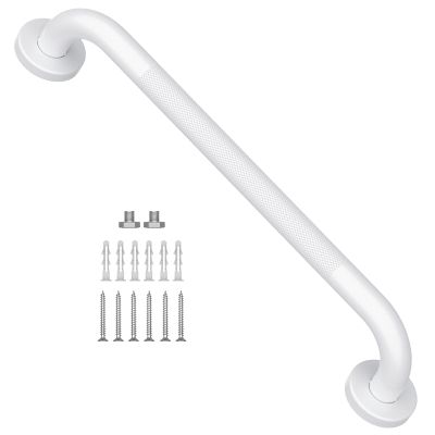 16 Inch Oil Rubbed White Grab Bar w/Anti-Slip knurled Grip, iMomwee Stainless Steel Wall Mount Bathroom Safety Handrail Support, Shower Balance Bar, Handicap Elderly Senior Assist Textured Bath Handle
