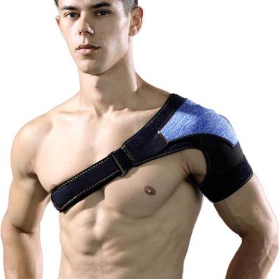 AADECOR [2 pack] Shoulder Support Brace with Pressure Pad for Men Women, Adjustable Shoulder Brace for Torn Rotator Cuff, Tendonitis, Dislocation, Fits Right or Left Shoulder,Blue