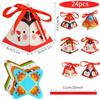 LOKIPA 24PCS Christmas Candy Boxes - 6 Styles Xmas Paper Boxes with Ribbon Triangle Sweet Boxes for Christmas Party Supplies view 3