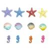 12 Pcs Sea Creatures Sea Shells Star Sea Horse Cake Topper for Birthday Party Baby Shower Wedding Cake Decorations view 2