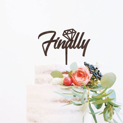 Finally Brown Wood Wedding Cake Topper Mr And Mrs Wedding Cake Topper Gold Wedding Cake Topper Custom Initials Cake Topper Funny Cake Toppers for Wedding