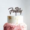 Finally Brown Wood Wedding Cake Topper Mr And Mrs Wedding Cake Topper Gold Wedding Cake Topper Custom Initials Cake Topper Funny Cake Toppers for Wedding view 4