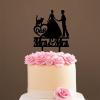 Lesbian Silhouette Cake Topper with Pet Wedding Mrs & Mrs Cake Topper Custom Wedding Cake Topper Same Sex Wedding Cake Topper Funny Cake Toppers for Wedding Black Acrylic, 6 Inch view 4