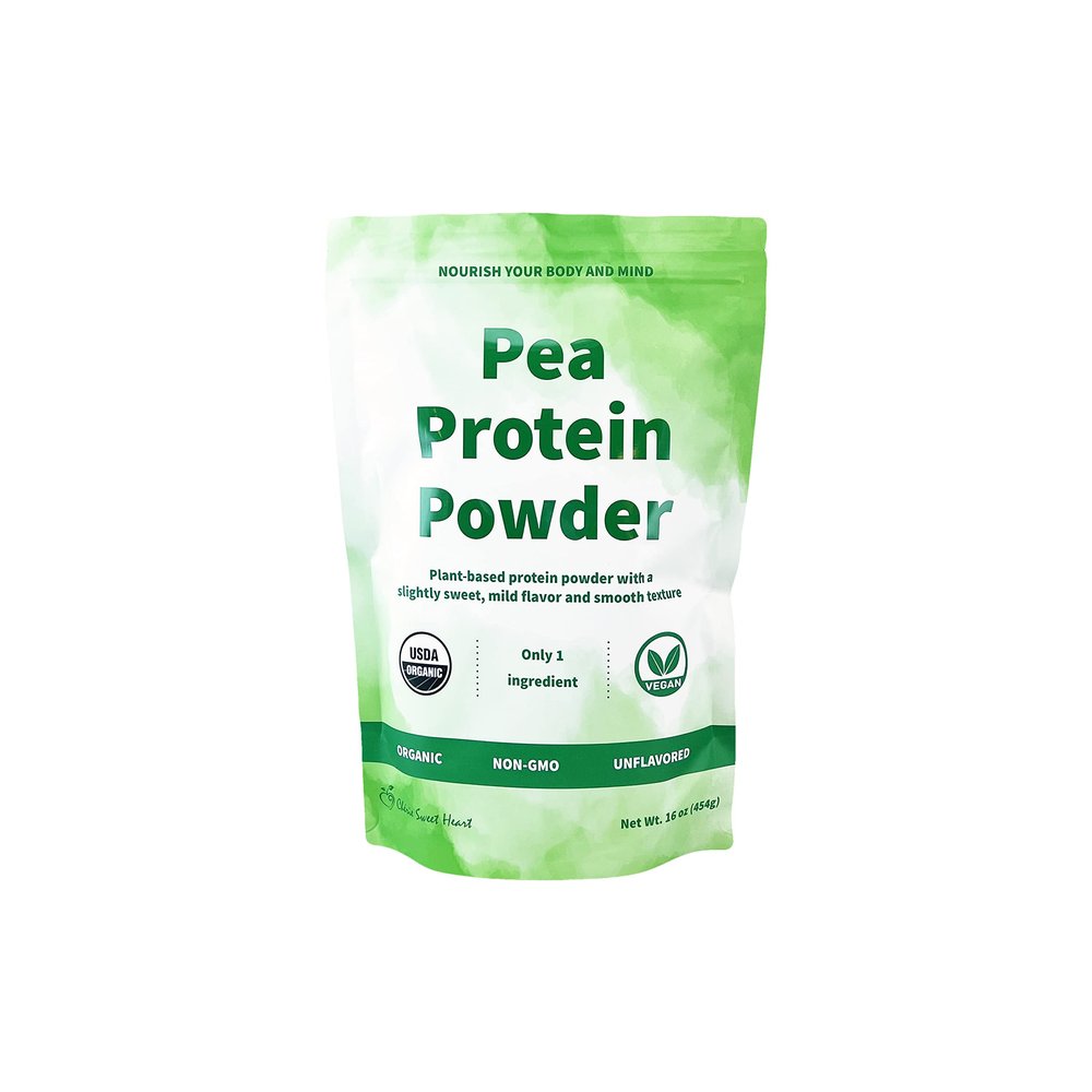 Cherie Sweet Heart Organic Pea Protein Powder 1 lb, 100% Non-GMO, Dairy-Free, Keto-Friendly, Gluten-Free, Soy-Free, Plant-Based Protein