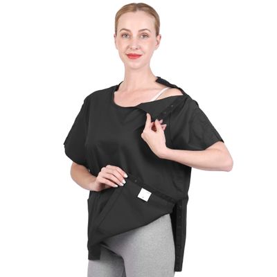 Post Shoulder Surgery Shirt - Rehab Clothes with Drain Management Pockets, Short Sleeve, Post Mastectomy (AA13-XXL)