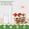 Artpreti 25 Sets 9oz Clear Plastic Parfait Cups with Dome Lids(NO HOLE) - Disposable Dessert Cups with Lids for Dips Snacks and Fruit Yogurt Smoothie Iced Cold Drinks, No Leaking view 3