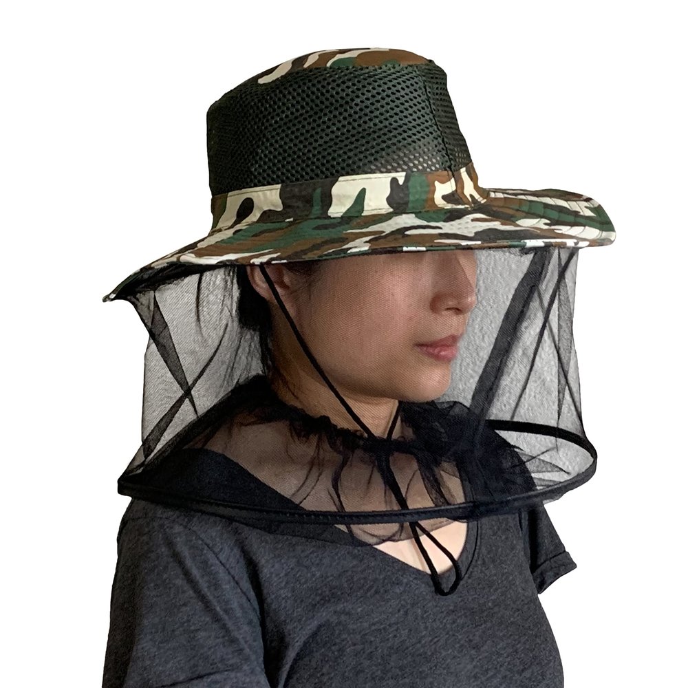 COUVER Mosquito Insect Beekeeping Bucket Hat with 7" Long Net for Gardening, Fishing & Outdoor, Size M (23")