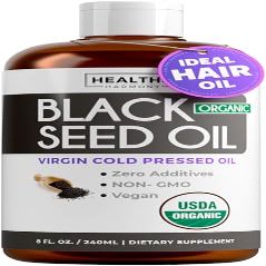 USDA Organic Black Cumin Seed Oil Liquid (8 fl oz) Premium Cold-Pressed Nigella Sativa Producing Pure - Antioxidant Supplement - Vegan, Gluten-Free, & Non-GMO (No Pills or Capsules)