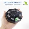 2 PCS-Large Weekly Pill Organizer,XL 7 Day Pill Box Case,Pill Dispenser Portable Small for Pocket or Travel,Pill Container for Vitamin, Cod Liver Oil, Pills, Supplements-Arthritis Friendly (Black) view 4