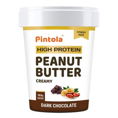 BBRATS Pintola HIGH Protein Peanut Butter (Dark Chocolate) (Creamy, 510g) | 30% Protein | High Fibre | NO Salt 1 Ounce (Pack of 1)