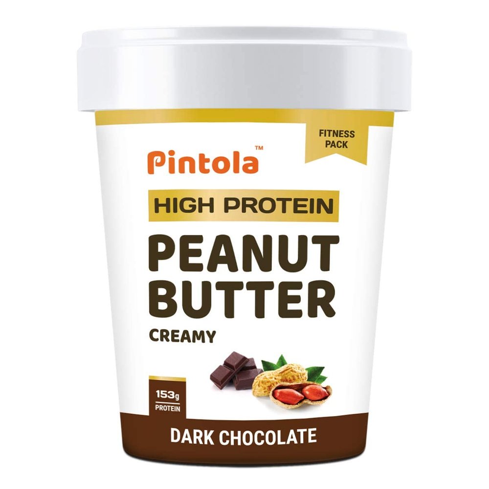 BBRATS Pintola HIGH Protein Peanut Butter (Dark Chocolate) (Creamy, 510g) | 30% Protein | High Fibre | NO Salt 1 Ounce (Pack of 1)