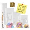 400 PCS Clear Flat Cellophane Treat Bags with 3x5",4x6",5x7",2x10",Treat Bags with Ties are Good for Pretzel Rods,Bakery, Cookies, Candies,Dessert. view 1