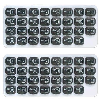 31 Day Monthly Pill Organizer with Daily Removable Pods - Grey (Grey - 2 Pack)