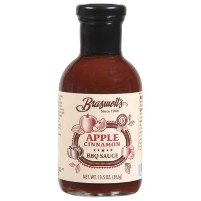 Braswells Apple Cinnamon Barbeque Sauce Small-Batch, Renowned Specialty, Made in USA, Since 1946 (13.5oz)