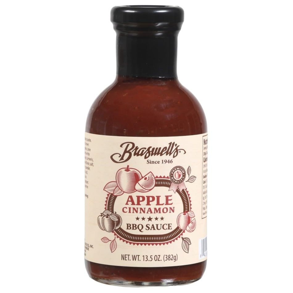Braswells Apple Cinnamon Barbeque Sauce Small-Batch, Renowned Specialty, Made in USA, Since 1946 (13.5oz)