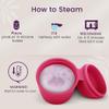 EcoBlossom Menstrual Cup Case and Sterilizer - Reusable Silicone Sterilizing Holder - Cleaner Period for You and Your Disc or Cup - Portable Cleaning Container & Microwave Steamer (Rose) view 3