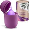 EcoBlossom Menstrual Cup Case and Sterilizer - Reusable Silicone Sterilizing Holder - Cleaner Period for You and Your Disc or Cup - Portable Cleaning Container & Microwave Steamer (Purple) view 1