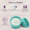 EcoBlossom Menstrual Cup Case and Sterilizer - Reusable Silicone Sterilizing Holder - Cleaner Period for You and Your Disc or Cup - Portable Cleaning Container & Microwave Steamer (Cyan) view 3