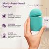 EcoBlossom Menstrual Cup Case and Sterilizer - Reusable Silicone Sterilizing Holder - Cleaner Period for You and Your Disc or Cup - Portable Cleaning Container & Microwave Steamer (Cyan) view 4