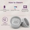 EcoBlossom Menstrual Cup Case and Sterilizer - Reusable Silicone Sterilizing Holder - Cleaner Period for You and Your Disc or Cup - Portable Cleaning Container & Microwave Steamer (White) view 3