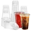 20 oz. Clear Cups with Straw less Sip-Lids, PET Crystal Clear Disposable 20 oz Plastic Coffee Cups with Lids [50 Sets] view 1