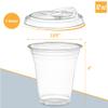 12 oz. Clear Cups with Strawless Sip-Lids, PET Crystal Clear Disposable 12 oz Plastic Cups with Lids [50 Sets] view 4