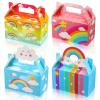 Nezyo 24 Pack Rainbow Party Favor Boxes Cloud Treat Rainbow Party Decorations Favors Kraft Paper Goodie Boxes with Handles Candy Goodies Gift for Kids Birthday Baby Shower Supplies view 1