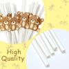 100 Pcs Bear Paper Straws Little Cutie Snowflake Disposable Drinking Paper Straws for Little Cutie Baby Shower Decorations Supplies Birthday Party Decorations, 0.24 x 7.76 Inch(Bear) view 3