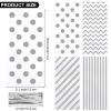 Aodaer 100 Pieces 10.6 x 5.1 In Silver Cellophane Bags Plastic Candy Gift Bags Cellophane Treat Bag with Twist Ties Stripes Polka Dot Printed Pattern Goodie Bag for Birthday Weddings Party Favors view 2
