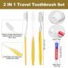 skourvut Disposable Toothbrushes with Toothpaste Individually Wrapped 5 Colors Bulk Toothbrush and Toothpaste 10g for Homeless,Shelter,Air Bnb/Hotel/Guest Apartment (100) view 3