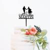 Custom Wedding Cake Topper Hearts Cake Topper Couple Silhouette Wedding Cake Topper Mr And Mrs Cake Toppers Funny Cake Toppers for Wedding Black Acrylic Wedding Cake Topper view 4