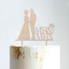 Couple Silhouette Wedding Cake Topper Ring Wood C Cake Topper Mr And Mrs Cake Topper Wood Cake Topper for Wedding Custom Script Cake Toppers for Wedding Funny Cake Toppers for Wedding view 2