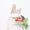Couple Silhouette Wedding Cake Topper Ring Wood C Cake Topper Mr And Mrs Cake Topper Wood Cake Topper for Wedding Custom Script Cake Toppers for Wedding Funny Cake Toppers for Wedding view 4