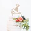 Couple Silhouette Wedding Cake Topper Couple Ring Cake Topper Wedding Mr & Mrs Cake Topper Wood Wedding Cake Topper Custom Cake Toppers for Wedding/Anniversary Beach Wedding Bridal Shower Decor view 4