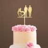 Personalized Wedding Cake Topper Hearts Dog Mr&Mr Cake Topper Couple Silhouette Wedding Cake Topper Mr And Mrs Cake Topper Funny Cake Toppers for Wedding Mirror Gold Cake Topper for Wedding view 1