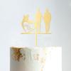 Personalized Wedding Cake Topper Hearts Dog Mr&Mr Cake Topper Couple Silhouette Wedding Cake Topper Mr And Mrs Cake Topper Funny Cake Toppers for Wedding Mirror Gold Cake Topper for Wedding view 2