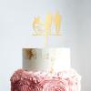 Personalized Wedding Cake Topper Hearts Dog Mr&Mr Cake Topper Couple Silhouette Wedding Cake Topper Mr And Mrs Cake Topper Funny Cake Toppers for Wedding Mirror Gold Cake Topper for Wedding view 3
