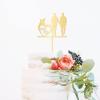 Personalized Wedding Cake Topper Hearts Dog Mr&Mr Cake Topper Couple Silhouette Wedding Cake Topper Mr And Mrs Cake Topper Funny Cake Toppers for Wedding Mirror Gold Cake Topper for Wedding view 4
