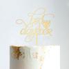 Family Wedding Cake Topper Hearts Best Day Ever Mirrored Gold Cake Topper Personalized Mr And Mrs Cake Topper Funny Cake Toppers for Wedding Mirrored Gold Cake Topper for Wedding view 2