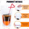 Tinlade 20 Pcs Movie Night Decorations Drink Pouch Cups Clear Zipper Bags with 20 Straws, 17 oz Plastic Drink Pouches Reusable Movie Cups for Party Supplies Birthday Gift view 2