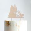 Couple Silhouette Wedding Cake Topper Hearts Wood Cake Topper Mr & Mrs Wedding Cake Topper Wood Wedding Cake Topper Custom Script Cake Toppers for Wedding Cake Topper Wedding view 2