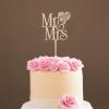 Family Wedding Cake Topper Cake Topper Couple Silhouette Wedding Vintage Retro Romance Hearts Cake Topper Wedding Mr & Mrs Cake Topper Script Cake Toppers for Wedding Wood Cake Topper for Wedding view 2