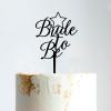 Custom Wedding Cake Topper Bride To Be Star Cake Topper Silhouette Wedding Rustic Vintage Cake Topper Mr And Mrs Cake Toppers Script Cake Toppers for Wedding Black Acrylic Cake Topper for Wedding view 2