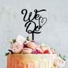 Hearts We Do Star Cake Topper Couple Silhouette Wedding nce Cake Topper Mr And Mrs Cake Toppers for Wedding Black Acrylic Cake Topper for Wedding Custom Bride And Groom Cake Topper Cake Topper Wedding view 1