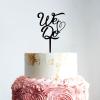 Hearts We Do Star Cake Topper Couple Silhouette Wedding nce Cake Topper Mr And Mrs Cake Toppers for Wedding Black Acrylic Cake Topper for Wedding Custom Bride And Groom Cake Topper Cake Topper Wedding view 3