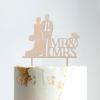 Custom Initials Cake Topper Couple Silhouette Wedding Cake Topper Ring Wood C Cake Topper Mr & Mrs Wedding Cake Topper Funny Cake Toppers for Wedding Wood Wedding Cake Topper view 2