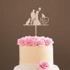 Custom Mr Mrs Cake Topper Hearts Dog Cat Cake Topper Couple Silhouette Wedding Cake Topper Wedding Mr & Mrs Cake Topper Beach Wedding Bridal Shower Decor Wood Cake Topper for Wedding view 2