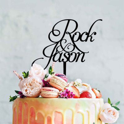 Custom Script Cake Toppers for Wedding Couple Silhouette Wedding Cake Topper Topper Mr & Mrs Wedding Cake Topper Script Cake Toppers for Wedding Black Acrylic Cake Topper for Wedding