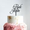 Custom Script Cake Toppers for Wedding Couple Silhouette Wedding Cake Topper Topper Mr & Mrs Wedding Cake Topper Script Cake Toppers for Wedding Black Acrylic Cake Topper for Wedding view 3